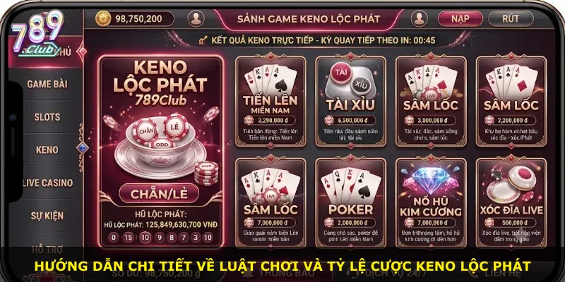 Hướng dẫn chi tiết về luật chơi và tỷ lệ cược Keno Lộc Phát